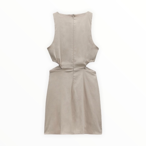 Zara Cut Out  Linen Blend Dress - Picture 2 of 8